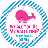 blue whale classroom valentine sticker