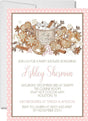 blush beige winter baby shower invitations cozy floral theme
