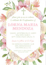 blush floral religious invitations flower wreath design