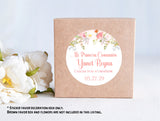 blush watercolor communion sticker for girls
