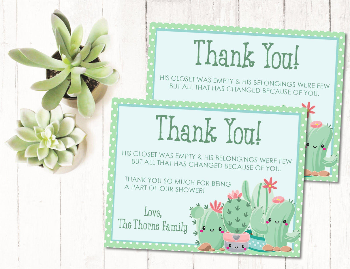 boho cactus baby shower invitations watercolor blue floral theme
