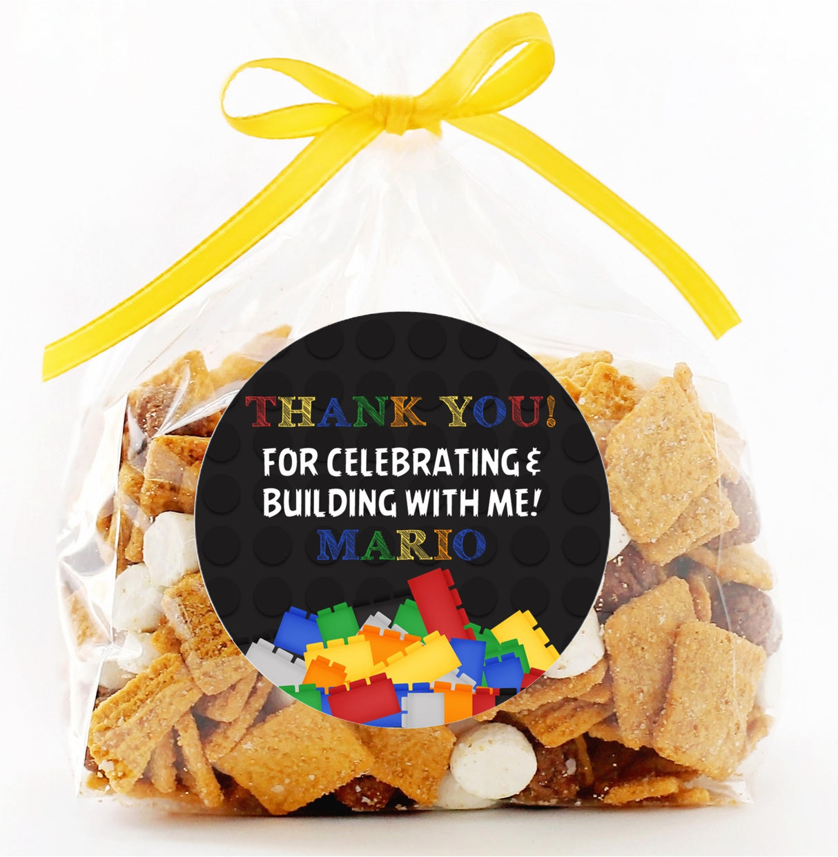 bold building block themed sticker design