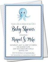 boy ocean baby shower invitation cards coastal underwater style