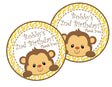 boys banana monkey birthday sticker