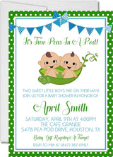boys blue cute twin invitation cards playful storybook style
