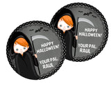 boys halloween favor label with grim reaper costume