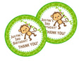 boys monkey birthday sticker