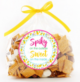 bright pineapple themed birthday sticker design