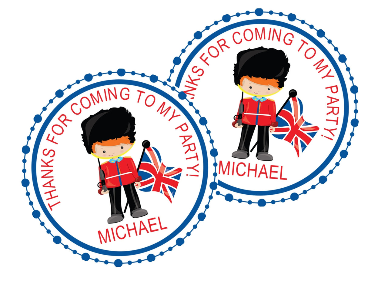 british royal guard party favor label