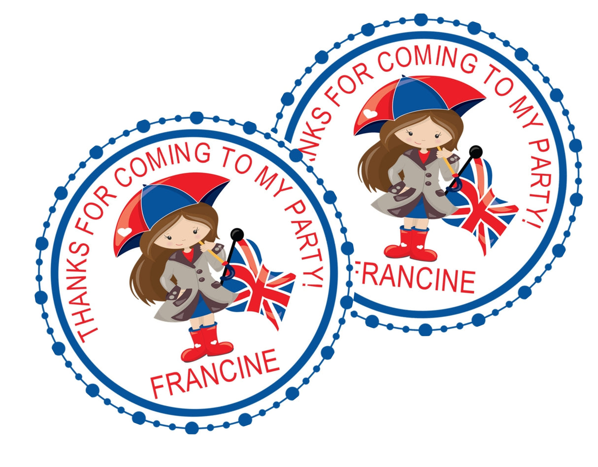 british theme party label with union jack