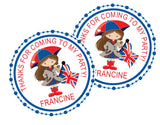 british theme party label with union jack