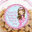 brown hair mermaid favor sticker