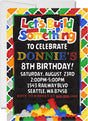 building block birthday party invitations colorful brick design