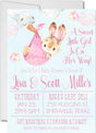 bunny baby shower invitations pastel pink woodland watercolor design
