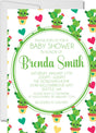 cactus baby shower invitations cute smiling cactus design