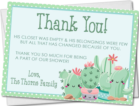 cactus baby shower invitations pastel  blue desert design