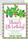 cactus birthday party invitations colorful desert design