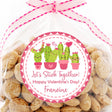 cactus themed valentine stickers pink hearts