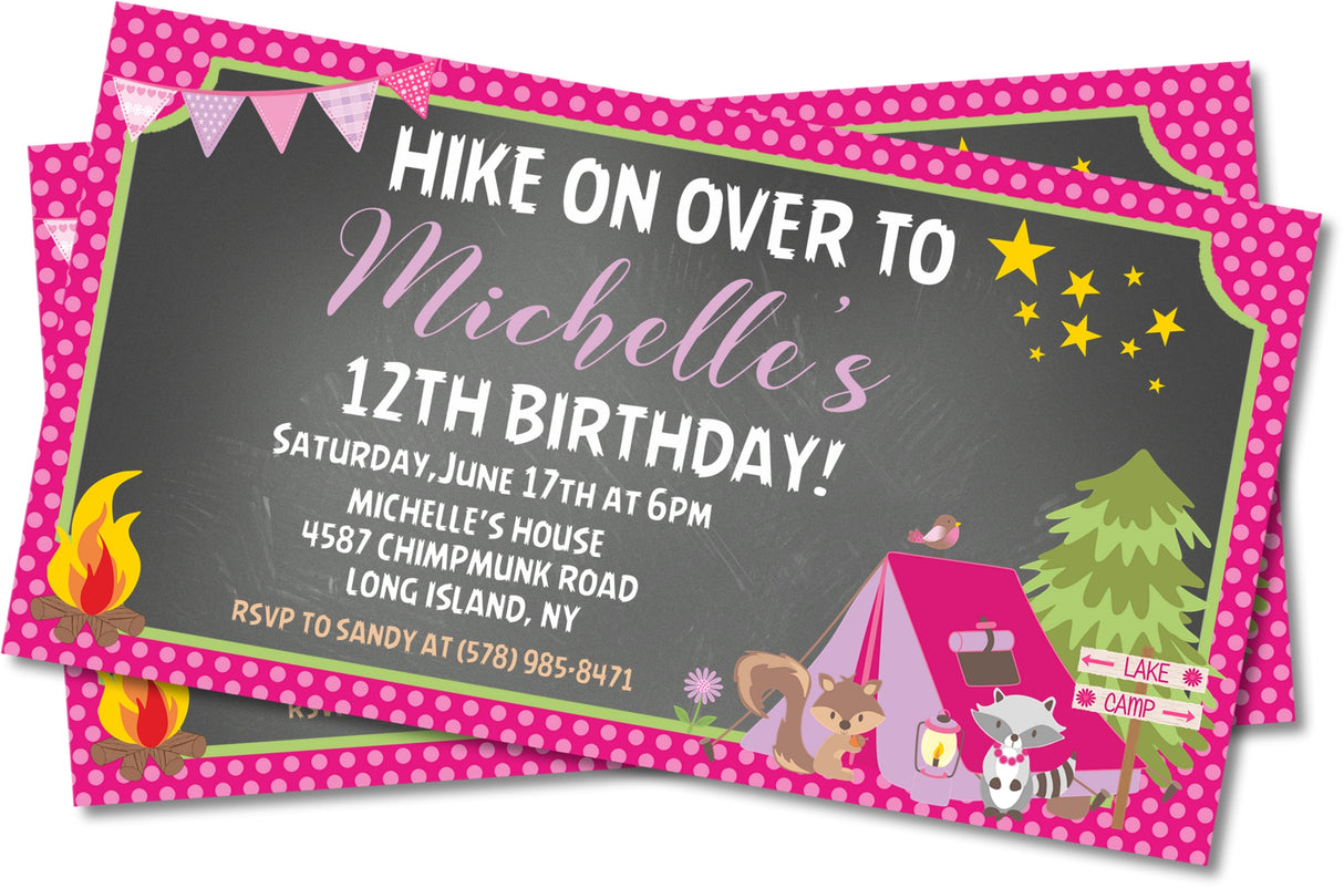 Camping Birthday Party Invitations