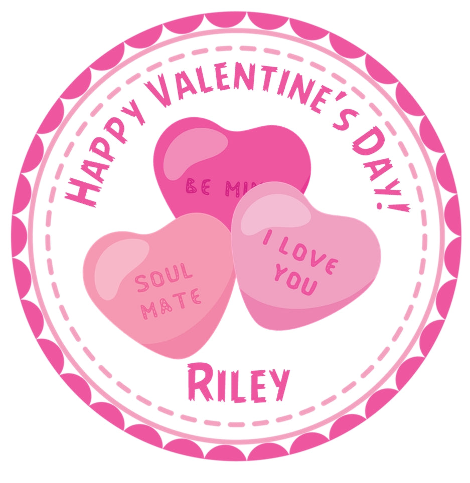 candy heart classroom valentine sticker