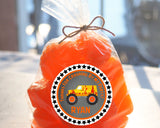 chalkboard monster truck party label