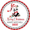 christmas panda baby shower favor sticker