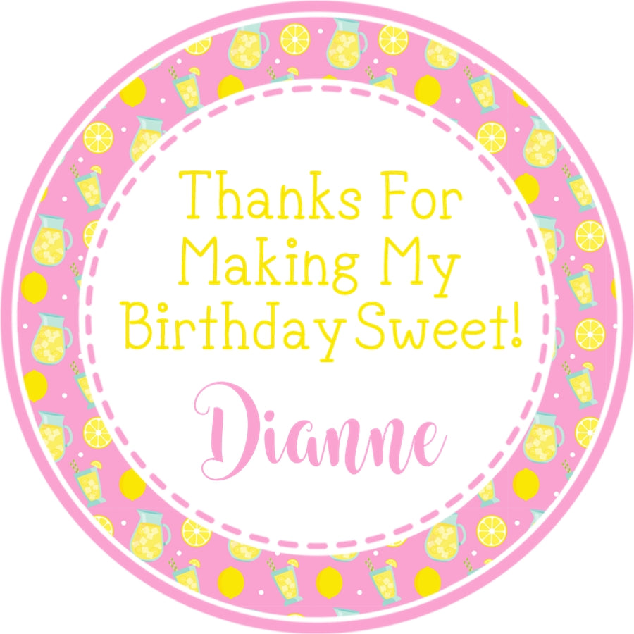 citrus party favor sticker with lemon slices design