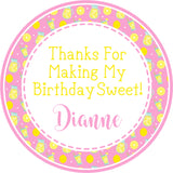 citrus party favor sticker with lemon slices design
