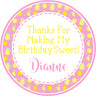 citrus party favor sticker with lemon slices design