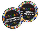colorful building block birthday favor