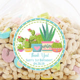 colorful cactus trio birthday sticker design