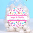 colorful cupcake pattern birthday sticker