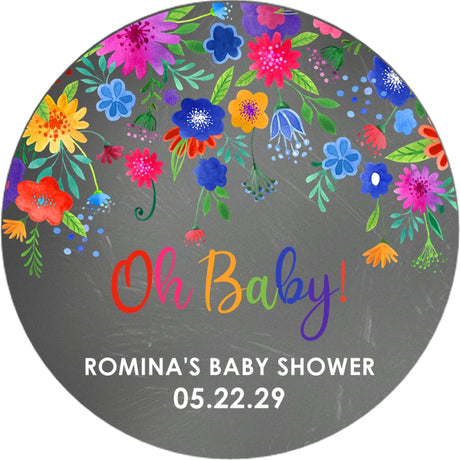 colorful fiesta favor stickers for baby showers