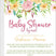 colorful floral baby shower by mail invitation cards elegant botanical style