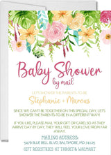 colorful floral baby shower by mail invitation cards elegant botanical style