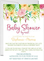 colorful floral baby shower by mail invitation cards elegant botanical style