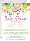 colorful floral baby shower by mail invitation cards elegant botanical style