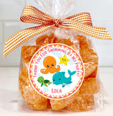 colorful ocean themed favor stickers