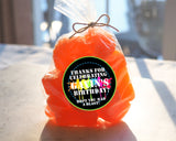 colorful paintball party favor stickers