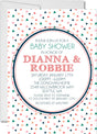 confetti baby shower invitations colorful triangle pattern design