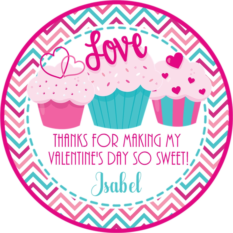 cupcake love valentine classroom sticker