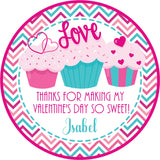 cupcake love valentine classroom sticker