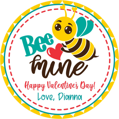 cute bumble bee valentine stickers with heart