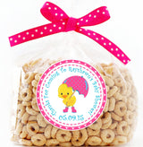 cute duck thank-you sticker for baby shower favors