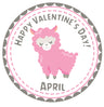 cute llama valentines day classroom sticker