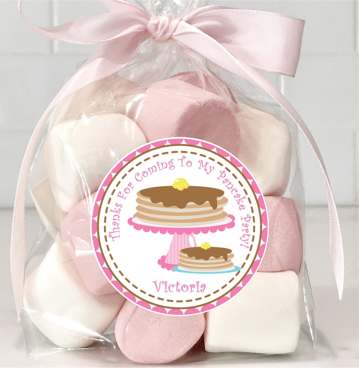 cute pancake themed birthday stickers