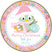 cute pink penguin holiday treat bag sticker