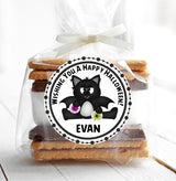 cute spooky halloween party sticker featuring bat wings and monster details