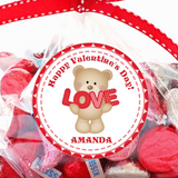 cute teddy bear Valentine sticker with red love text
