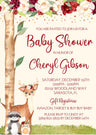 deer raccoon invitation cards boho floral woodland style